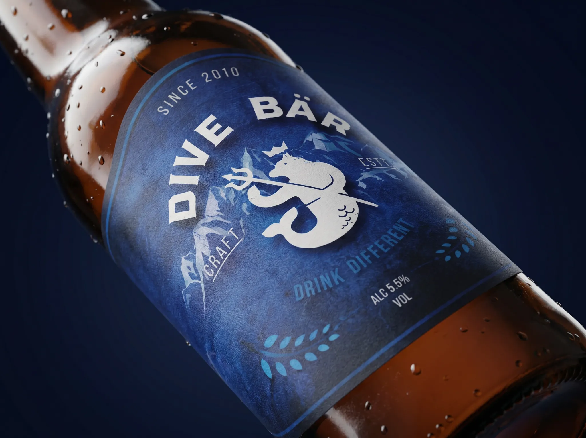Dive Bär — détail typographique et matière